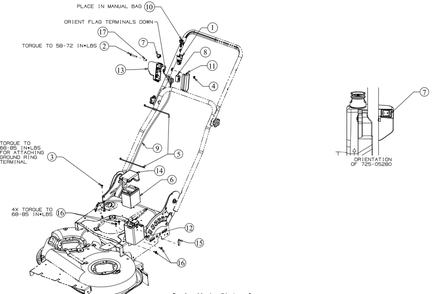 Electrical Diagram and Parts List for (12ACW62R709)(2017) Cub Cadet Lawn Mower